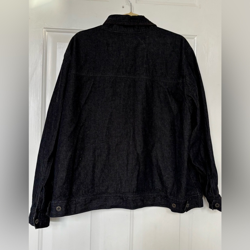 Denim & Co Black Denim Jacket 2X - Picture 4 of 6